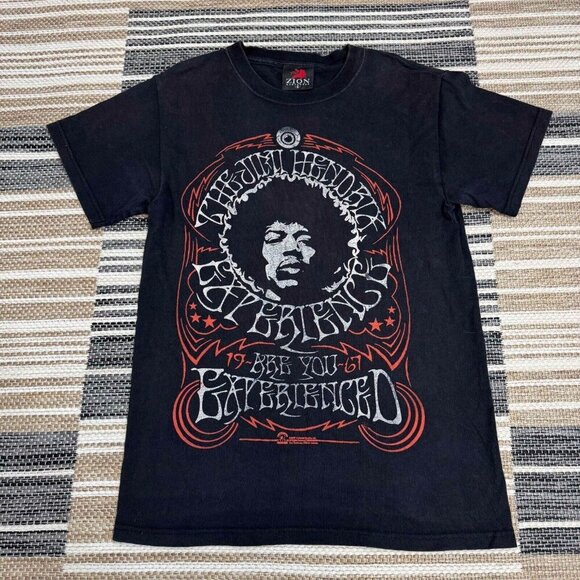 Zion Rootswear Mens Jimi Hendrix Experienced Poster T-Shirt Crewneck Black Small - Picture 1 of 10